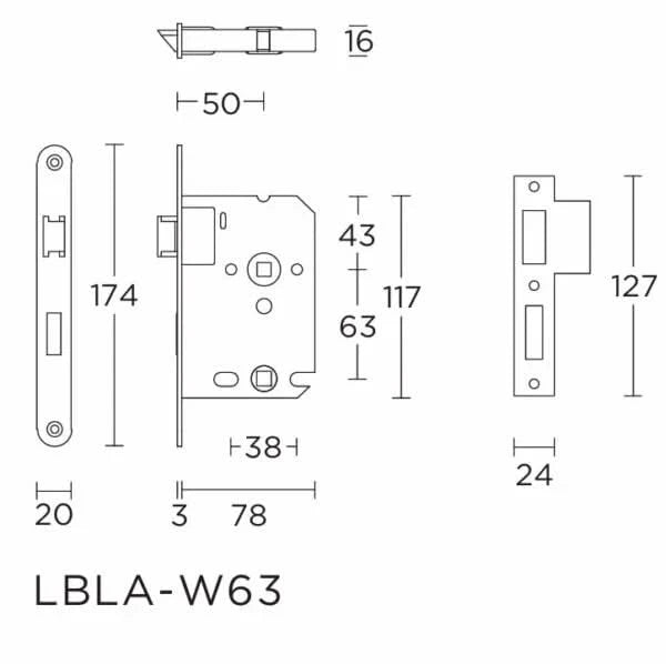 BASICS LBLA-W63x8 lijntekening