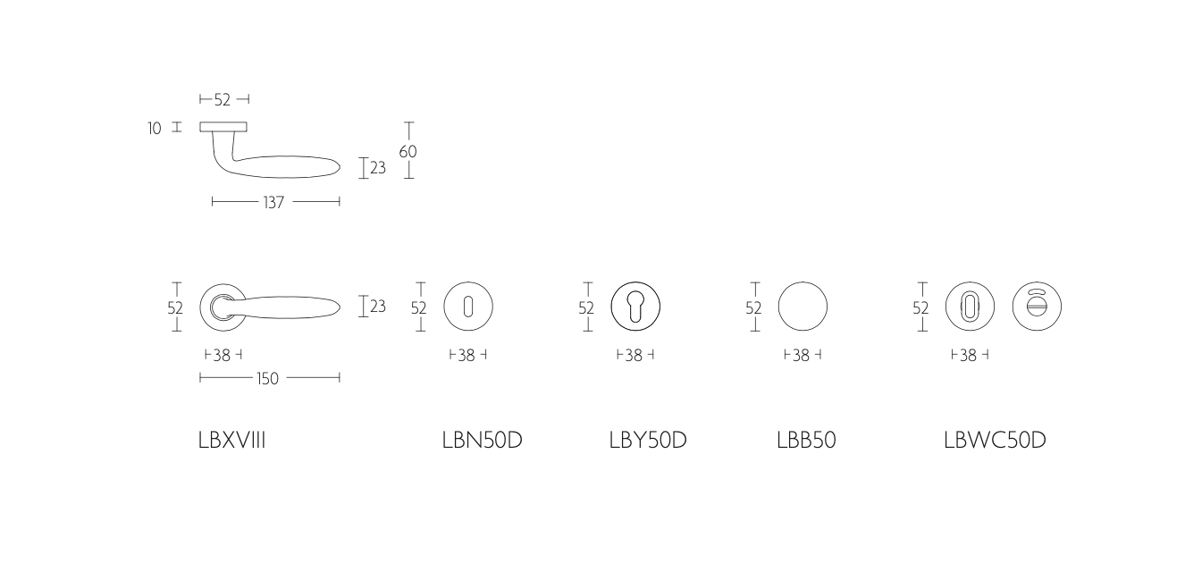 Formani | Deurkruk BASIC LB18H op ronde rozet | PVD Licht Brons - Deurbeslag-expert