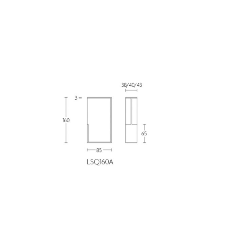 Formani | Schuifdeurkommen | LSQ160/43 | 160mm | Mat Zwart