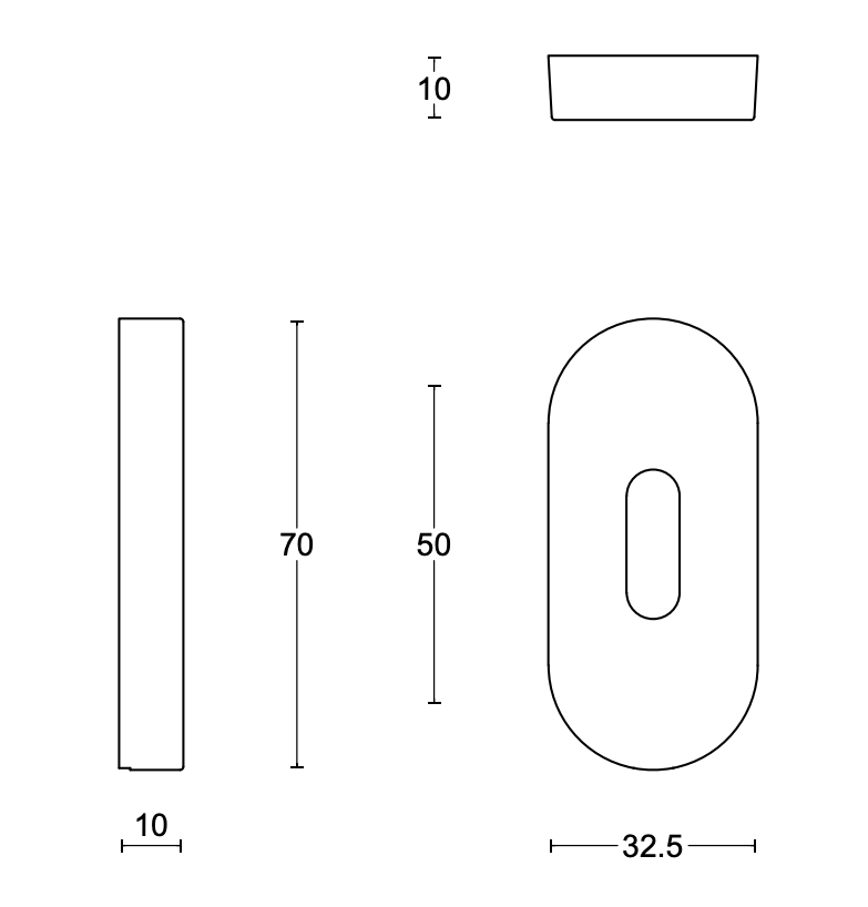 Formani | Sleutelplaatje Ovaal BASIC LBN32 | PVD Mat Goud - Deurbeslag-expert