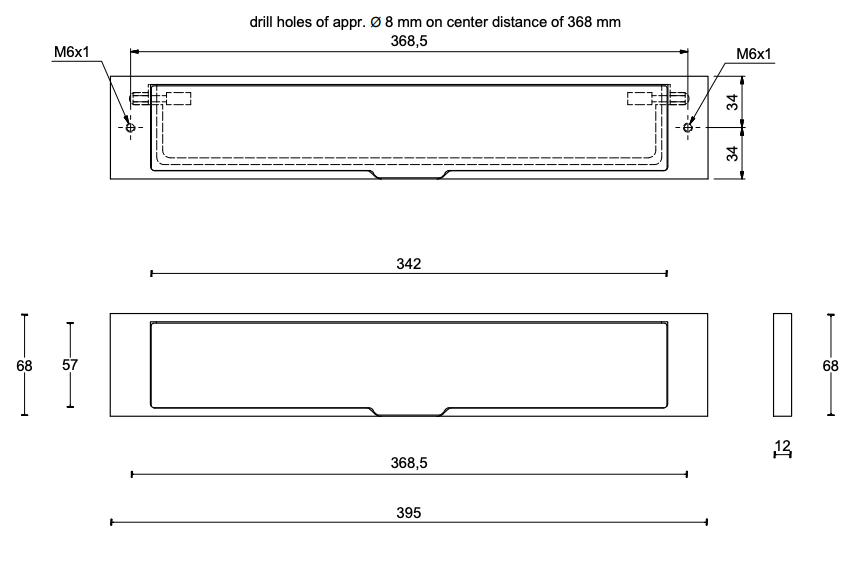 Formani SQUARE LSQ380 briefplaat buiten massief wit - Deurbeslag-expert