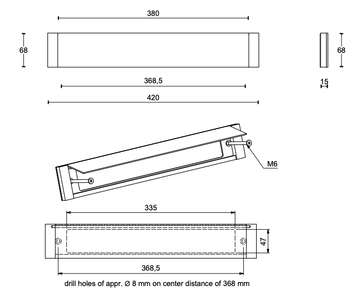 Formani SQUARE LSQ380BI briefplaat binnen massief wit - Deurbeslag-expert