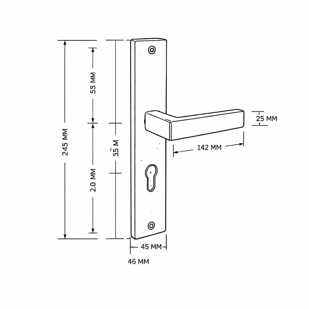 Griff Meister | Deurkruk Fortis | Op schild | PC55