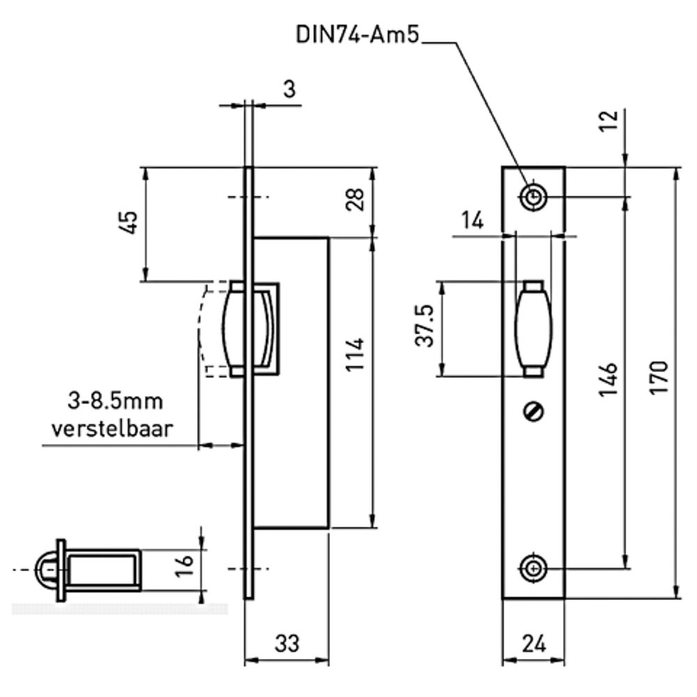 MAUER | 2185 pendeldeurslot | Rolslot