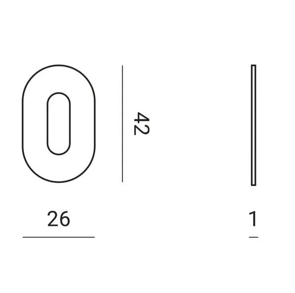 Nuda sleutelplaatjes 26×42 mm wit - Deurbeslag-expert