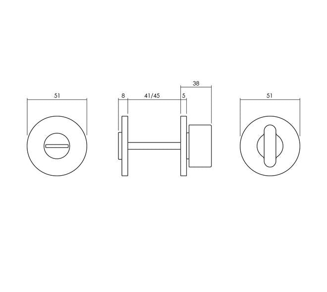 Olivari | Rozet toilet-/badkamersluiting | Rond | Brons mat titaan PVD - Deurbeslag-expert