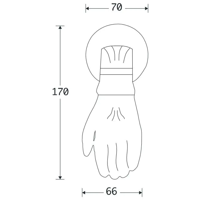 Artitec Deurklopper Hand ijzer zwart1