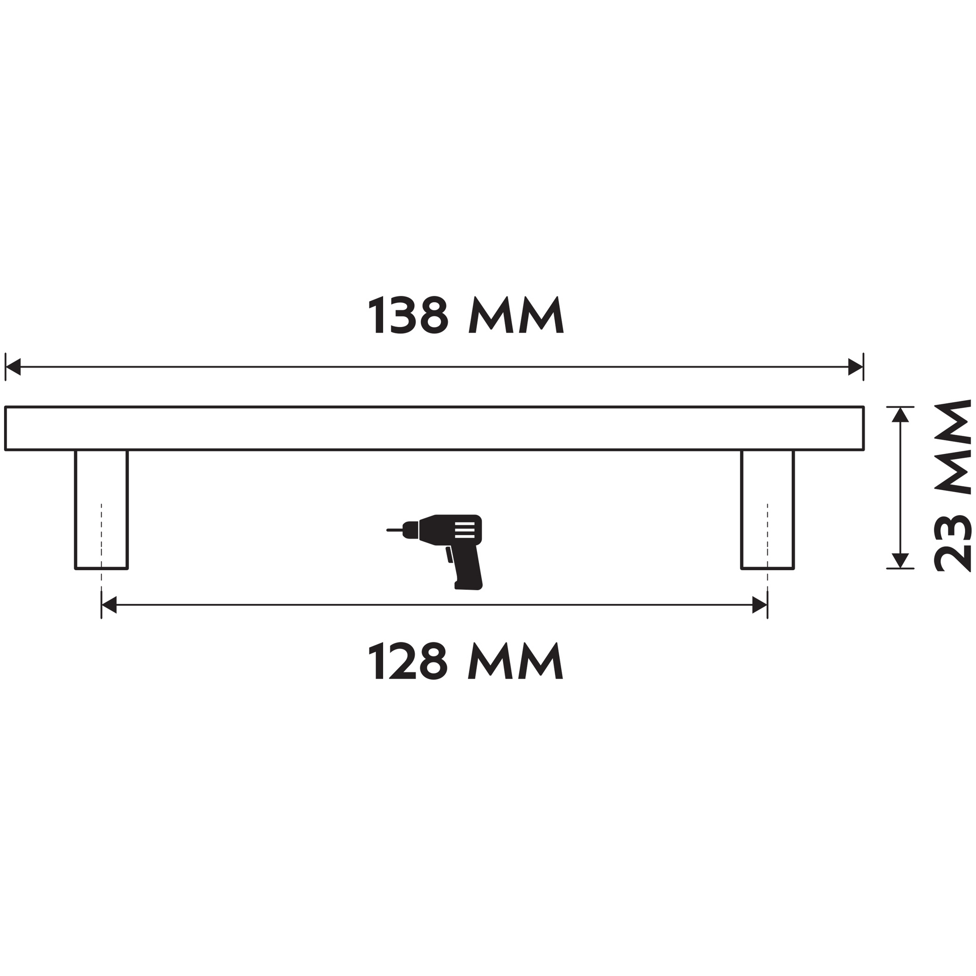 Differnz | Meubelgreep| 128 mm | Chroom