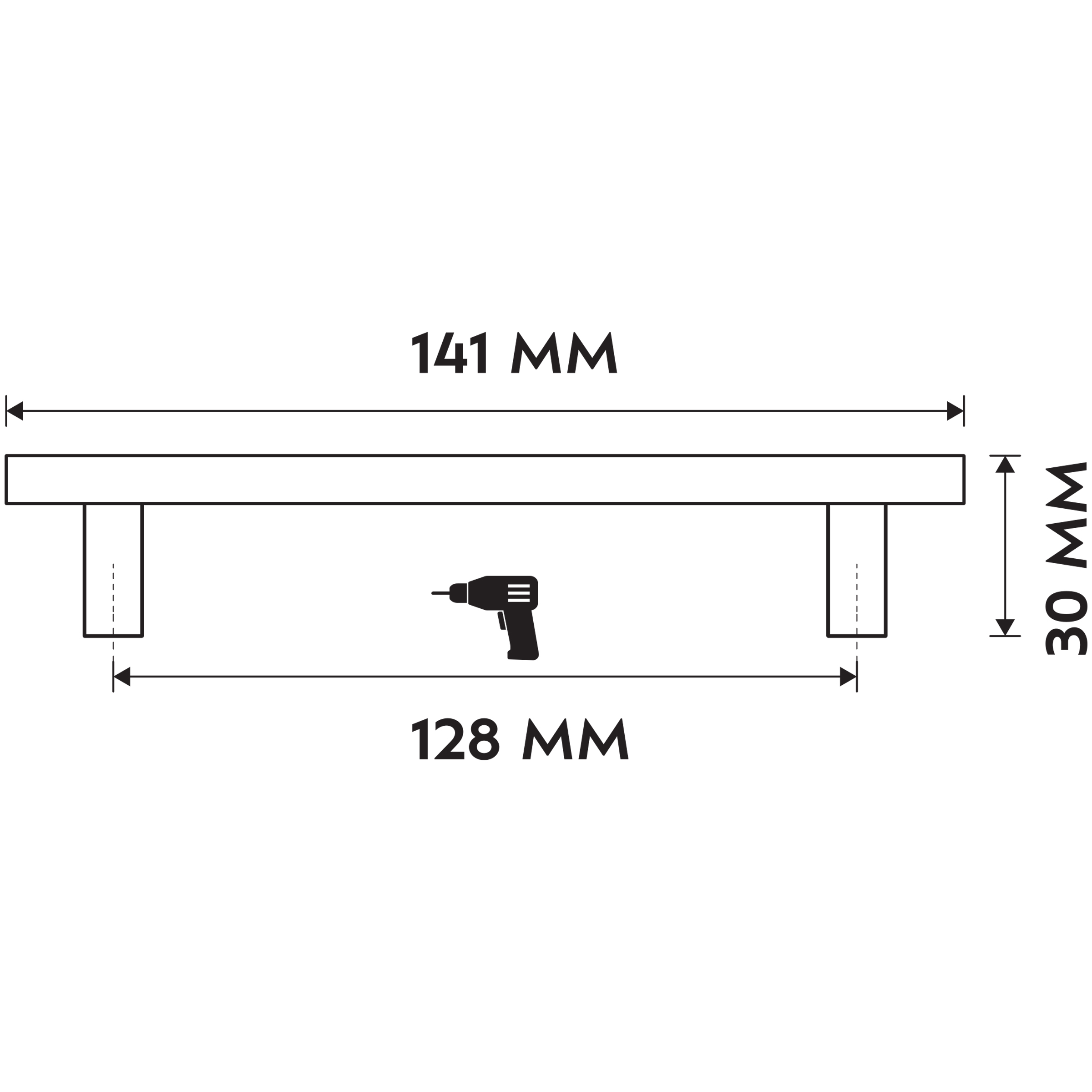 Differnz | Meubelgreep | 128 mm | Mat Chroom