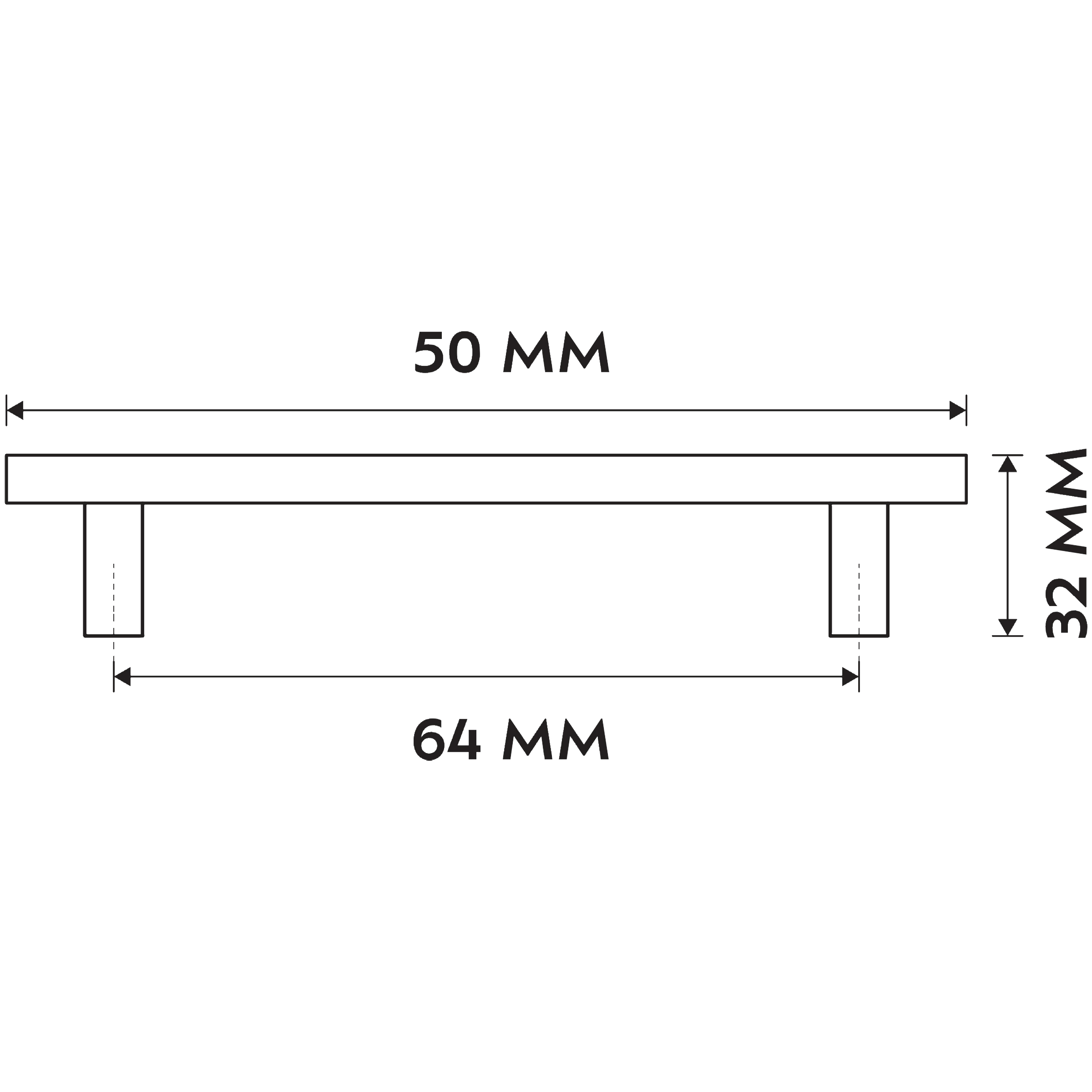 Differnz | Meubelgreep| 64 mm | Gun Metal