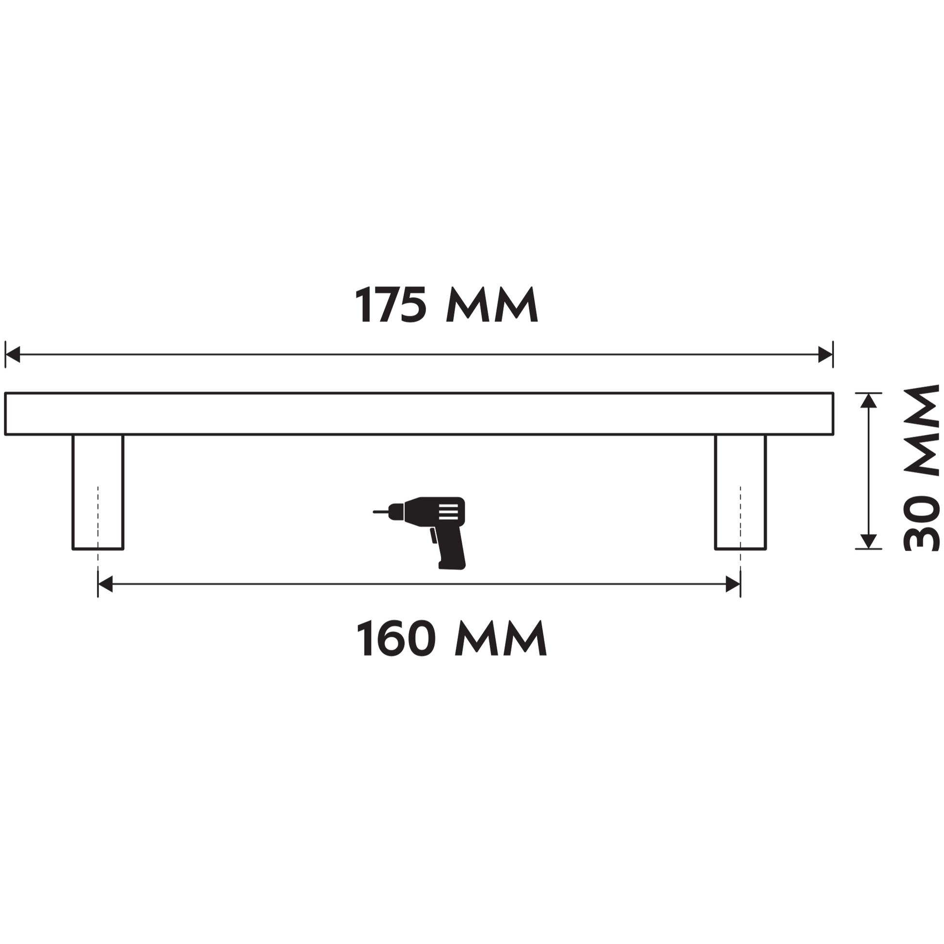 Differnz | Meubelgreep Plat | 160 mm | Goud