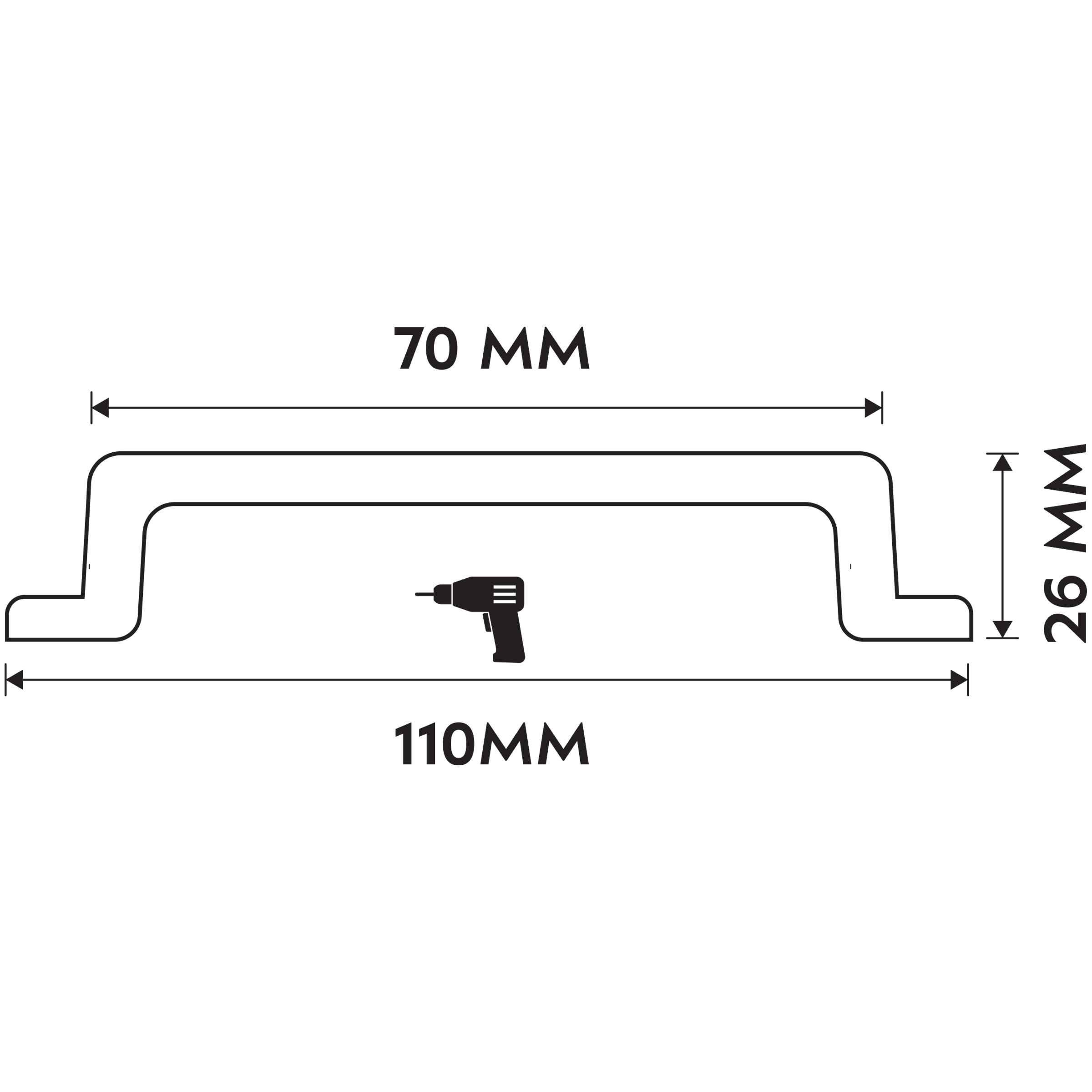 Differnz | Meubelgreep Recht | 110 mm | Mat Chroom