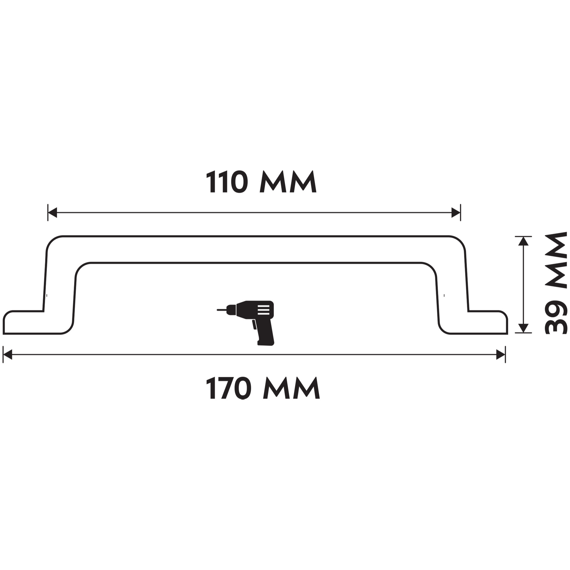 Differnz | Meubelgreep Recht | 170 mm | Mat Chroom