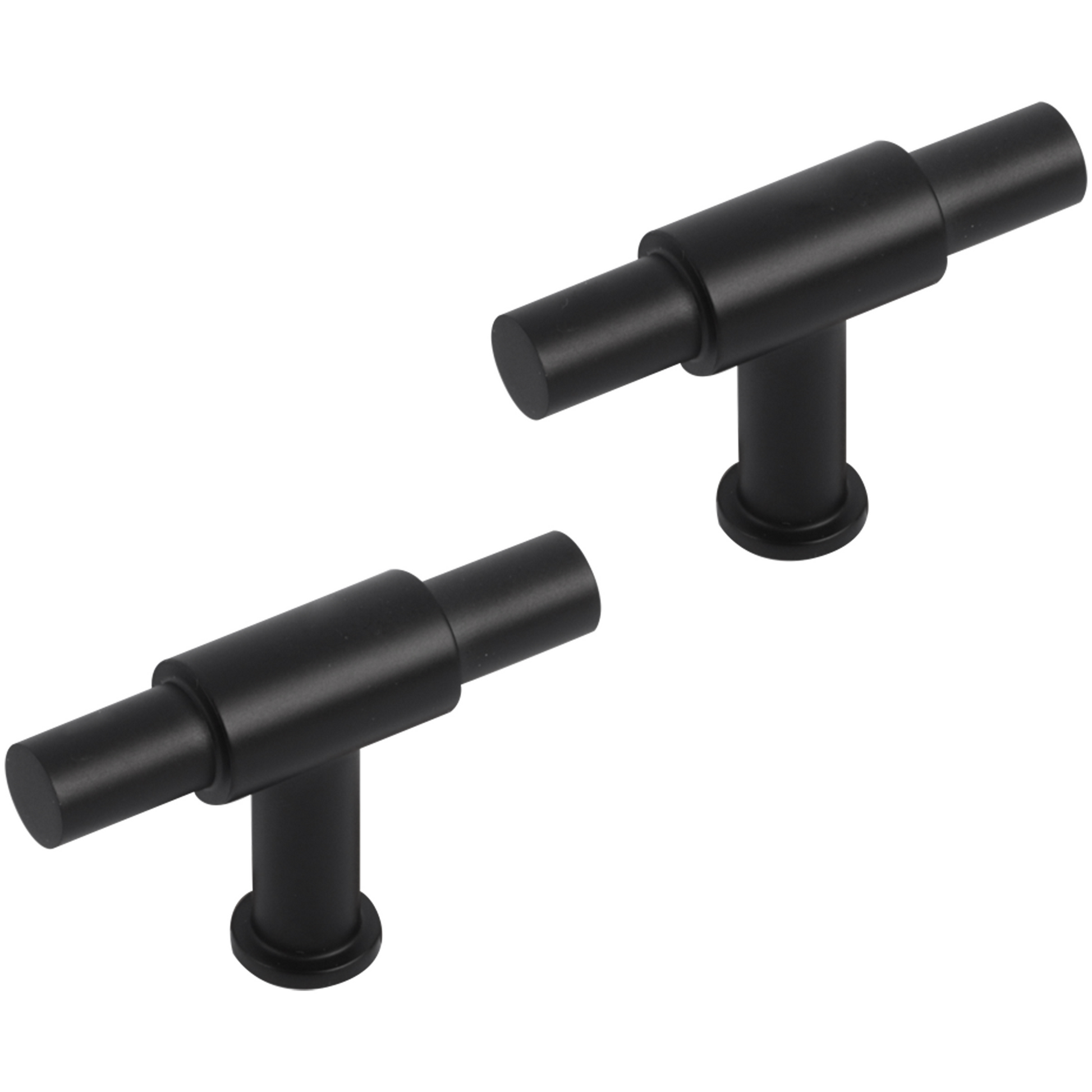 Differnz | Meubelknop T-model | 56 mm | Mat Zwart