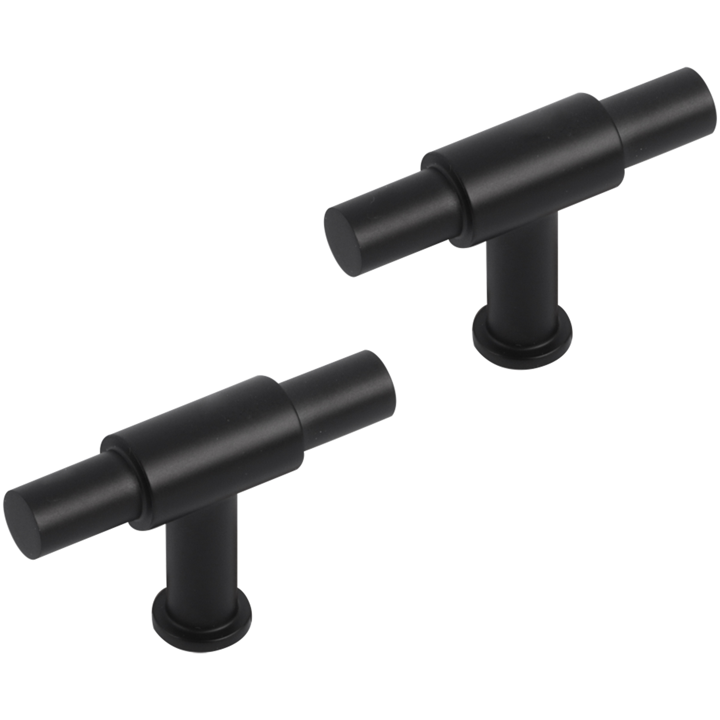 Differnz | Meubelknop T-model | 56 mm | Mat Zwart