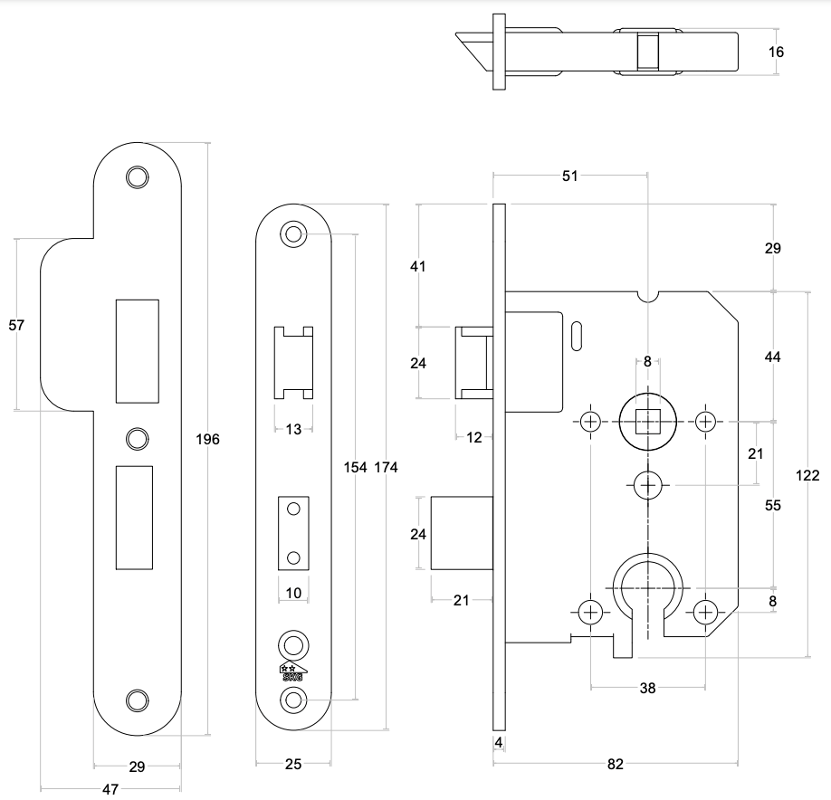 FORMANI | Veiligheidsslot LBLSA | Afgeronde voorplaat | Zwart