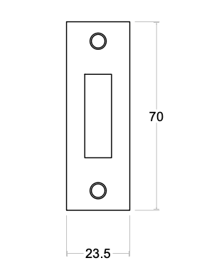 Rechthoekige sluitplaat Kastslot Mat Zwart | LBSPK - Deurbeslag-expert
