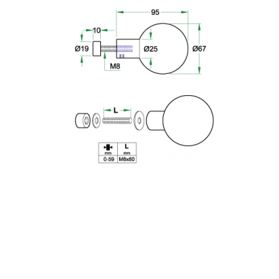 Artitec Mi Satori Voordeurknop ENTRO rvs mat ø67mm doorgaand