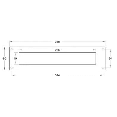 Artitec Brievenbus Briefplaat QUATTRO rechthoek rvs mat