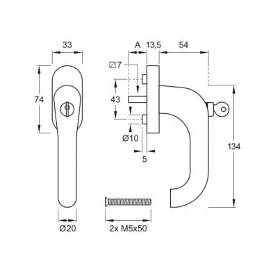 Artitec Mi Satori Draaikiep sluiting Uno zwart