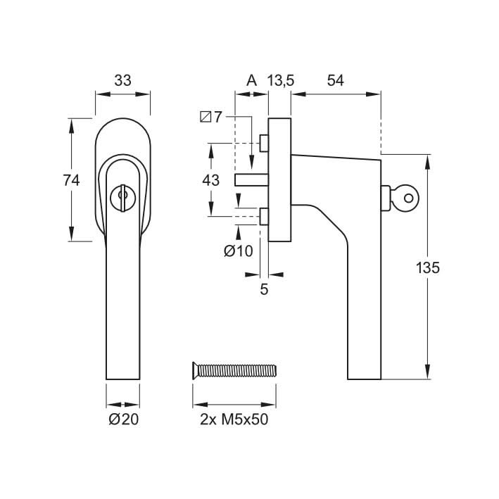 Artitec Mi Satori Draaikiep sluiting Tipo zwart