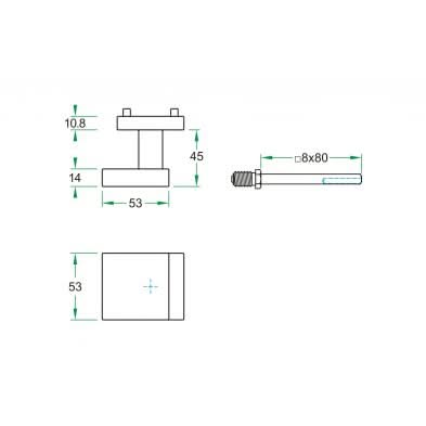 Artitec Mi Satori Wisselknop QUATTRO vast op rozet zwart