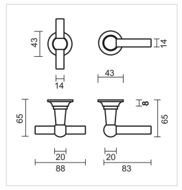 HDD Pro DEURKRUK PRO PETRA NM T+L OLD BRASS - Deurbeslag-expert