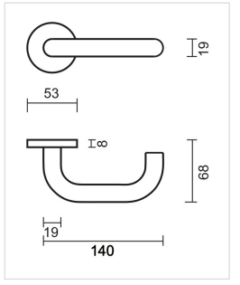 HDD Pro DEURKRUK PRO U SHAPE 19MM INOX PLUS - Deurbeslag-expert