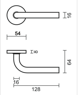 HDD Pro DEURKRUK PRO ZERO L SHAPE 16MM INOX - Deurbeslag-expert