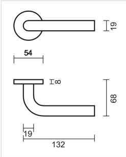 HDD Pro DEURKRUK PRO ZERO L SHAPE 19MM INOX - Deurbeslag-expert