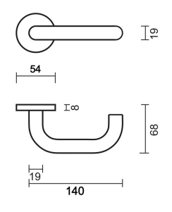 HDD Pro DEURKRUK PRO ZERO U SHAPE 19MM INOX - Deurbeslag-expert