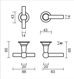 HDD Pro DEURKRUK PRO PETRA NM T+L INOX LOOK - Deurbeslag-expert