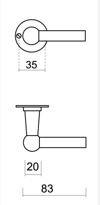 HDD Pro DEURKRUK PRO PETRA NM L+L ROEST ROND - Deurbeslag-expert