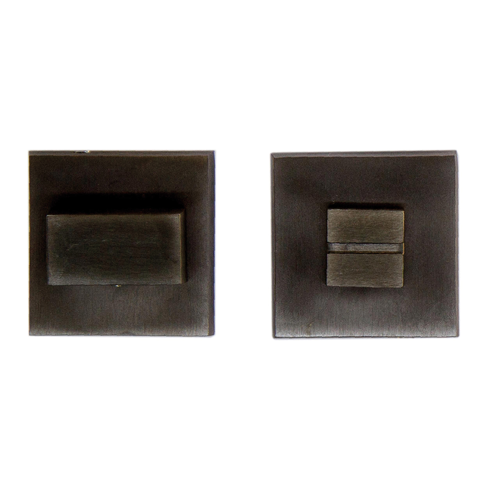 HDD Pro WC-garnituur Square 48 mm mat brons – technische tekening met maatvoering