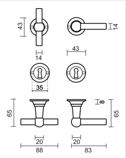 HDD Pro DEURKRUK PRO PETRA NM T+L OLD SILVER - Deurbeslag-expert
