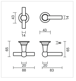 HDD Pro DEURKRUK PRO PETRA NM T+L ZWART - Deurbeslag-expert