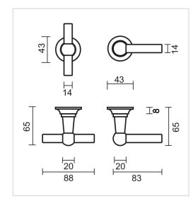 HDD Pro DEURKRUK PRO PETRA NM T+L KOPER NIET VERNIST - Deurbeslag-expert