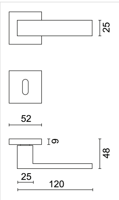 HDD Pro DEURKRUK PRO SQUARE 1 INOX PLUS - Deurbeslag-expert