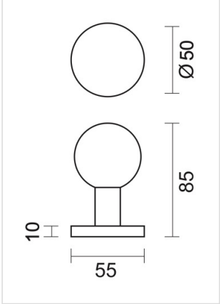 HDD Pro Voordeurknop Top B 50 Op Rozas Inox Plus - Deurbeslag-expert