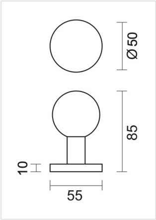 HDD Pro Voordeurknop Top B 50 Op Rozas Zwart - Deurbeslag-expert