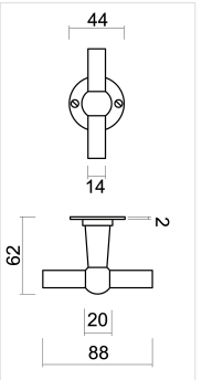 HDD Pro DEURKRUK PRO PETRA NM T+T ROEST ROND - Deurbeslag-expert