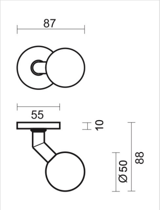 HDD Pro Voordeurknop Top Bs 50 Op Rozas Inox Plus - Deurbeslag-expert