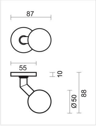 HDD Pro Voordeurknop Top Bs 50 Op Rozas Zwart - Deurbeslag-expert