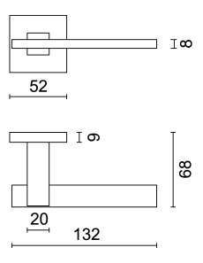 HDD Pro DEURKRUK PRO SQUARE 3 INOX PLUS - Deurbeslag-expert