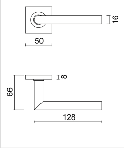 HDD Pro DEURKRUK PRO SQUARE I SHAPE 16MM INOX PLUS - Deurbeslag-expert