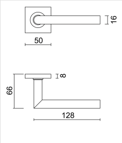 HDD Pro DEURKRUK PRO SQUARE I SHAPE 16MM ZWART - Deurbeslag-expert