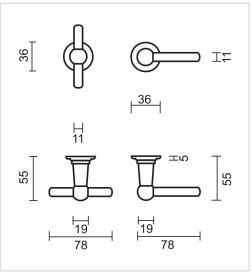 HDD Pro DEURKRUK PRO PETRA OM T+L INOX LOOK - Deurbeslag-expert