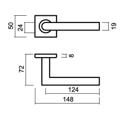 HDD Pro DEURKRUK PRO SQUARE I SHAPE 19MM ZWART - Deurbeslag-expert
