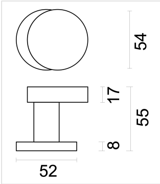 HDD Pro Voordeurknop Top Plat Schuin Op Rozas Inox Plus - Deurbeslag-expert