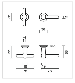 HDD Pro DEURKRUK PRO PETRA OM T+L KOPER NIET VERNIST - Deurbeslag-expert